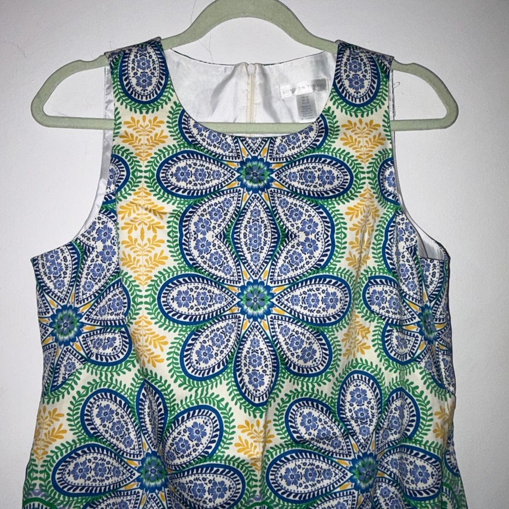 London Times Blue and Green Floral Dress - Picture 3 of 7